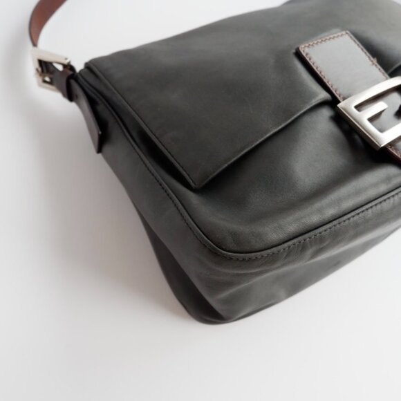 Authentic Preowned Fendi Black/Brown Leather Mamma Baguette Shoulder Bag - Picture 5 of 16